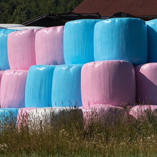 Пленка для обертывания силоса LLDPE, круглая рулонная стретч-пленка для силоса, тюков травы, оберточная пленка для силоса, сельскохозяйственная пленка для силоса